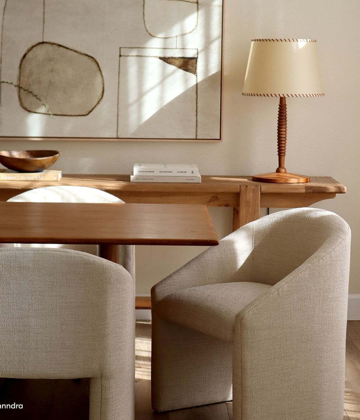 The Adler Dining Chair features a hatched texture and multicoloured, tonal threads that help mask potential wear and staining.
