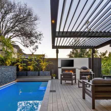 Create the ultimate space for winter entertaining with a bespoke outdoor louvre system