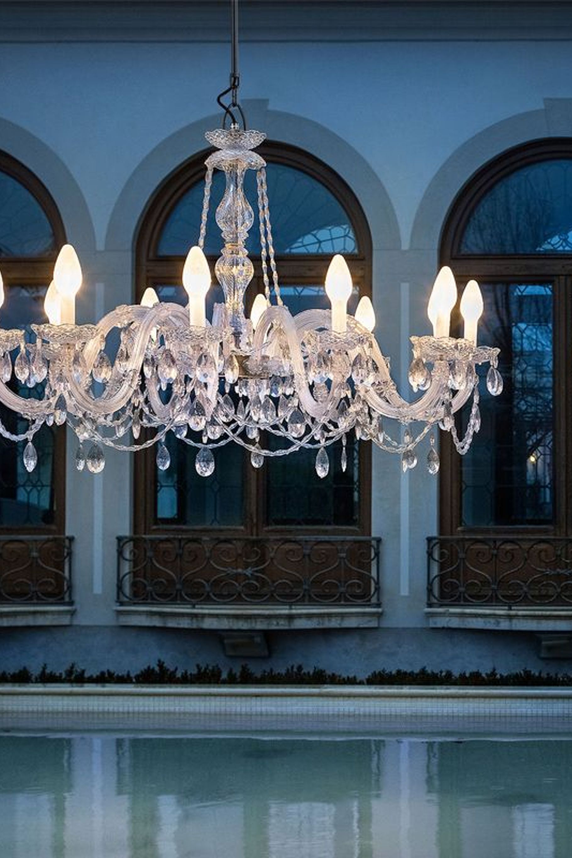 The spectacular Drylight S12 Outdoor Chandelier from Special Lights