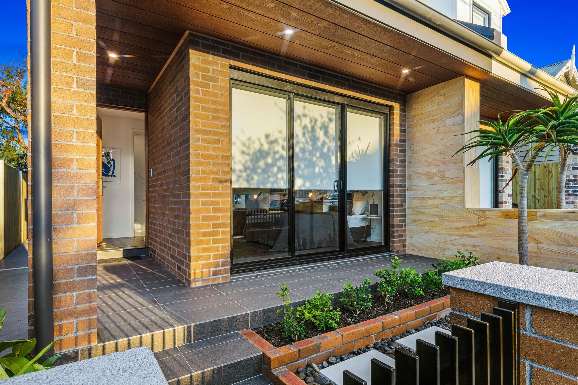 Outdoor ceiling lights at the Leichhardt Duplex