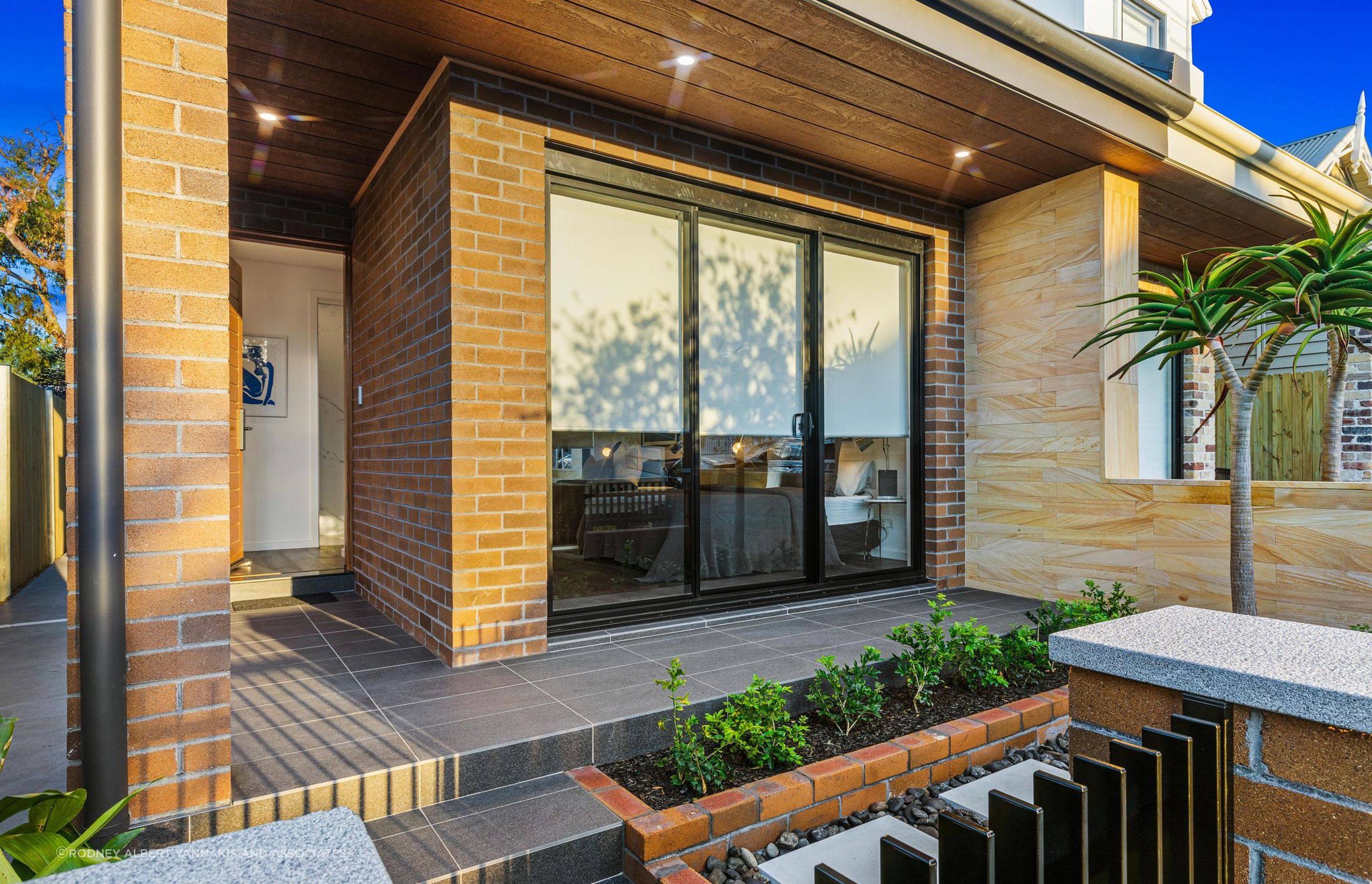 Outdoor ceiling lights at the Leichhardt Duplex