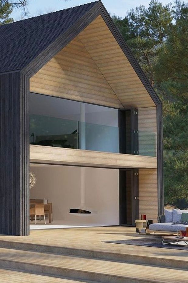 Envello board & batten cladding in burnt cedar by Millboard Decking