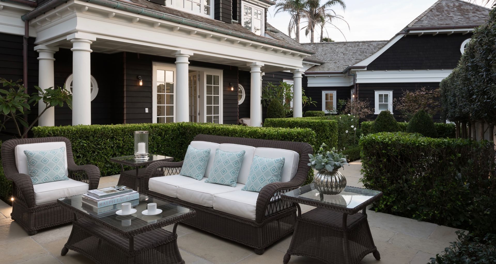 Living Walls™ instant hedges provided the structure needed to complete the courtyard design for this award-winning home.