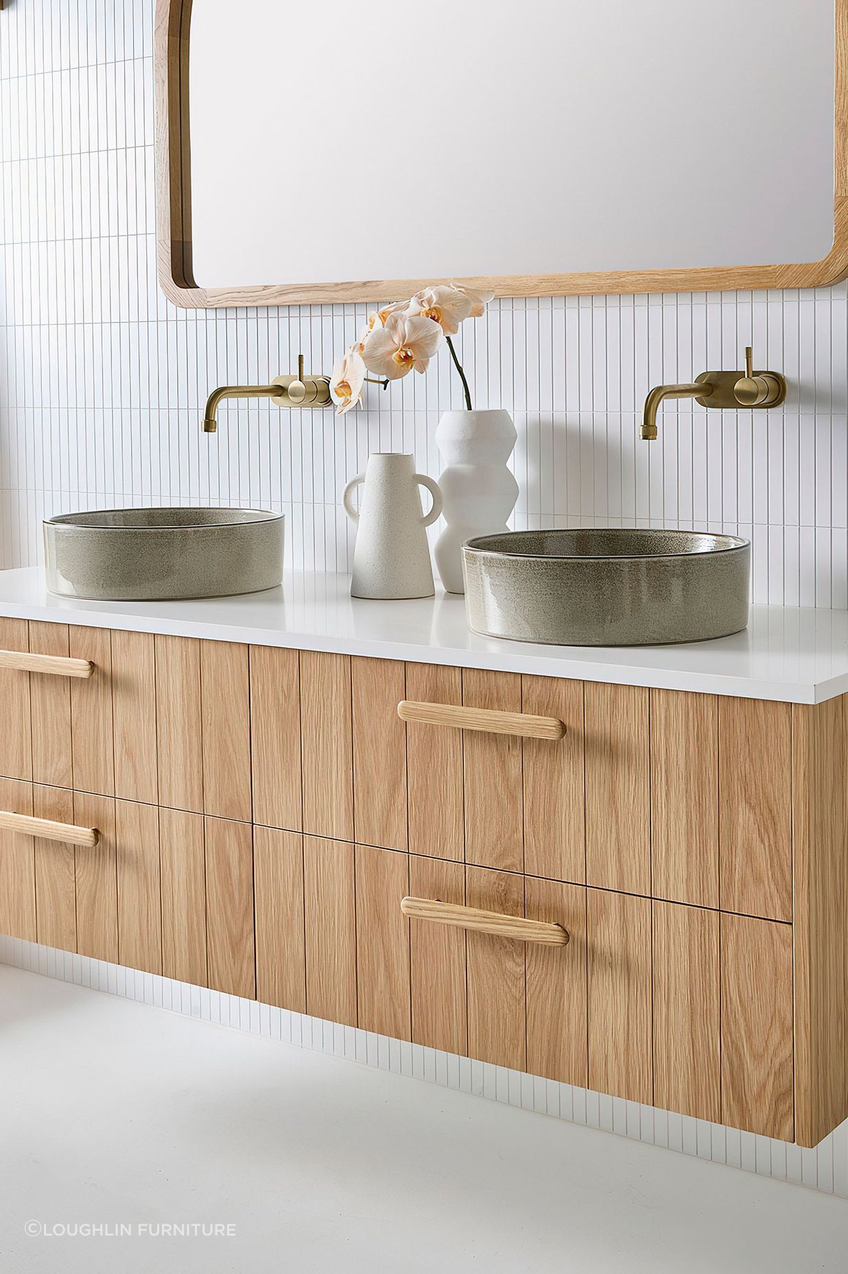 Quartz-topped bathroom vanities, such as this Barossa Valley Vanity add style and sophistication to a bathroom.