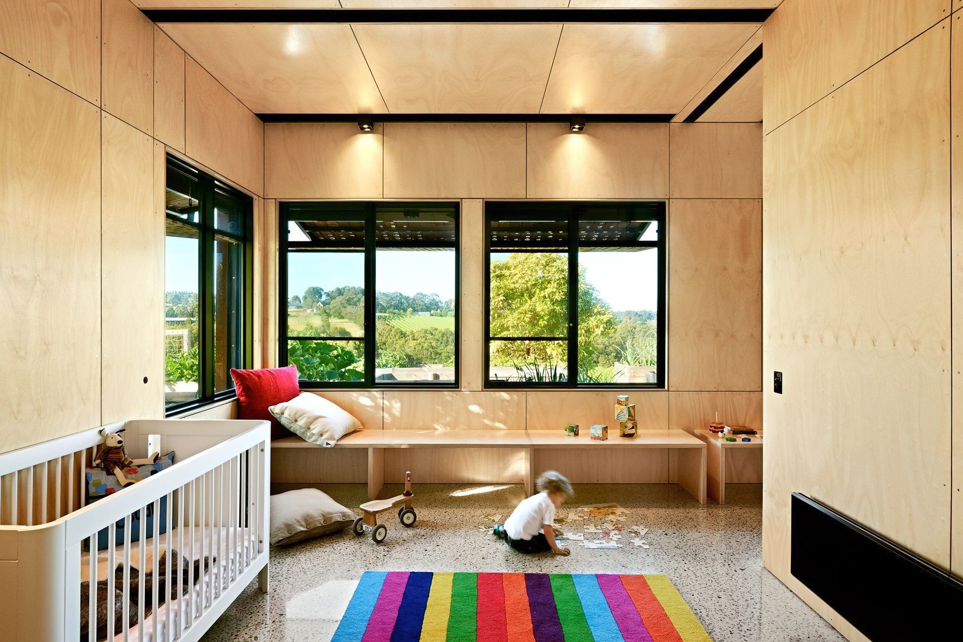 Kids Pod by Mihaly Slocombe | iHoop Interior Architecture Plywood Panel by Austral Plywoods | Photography by Emma Cross
