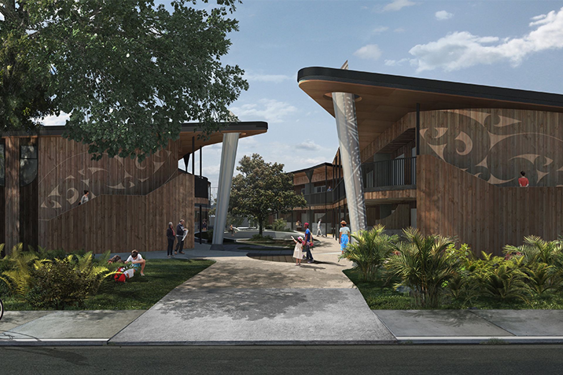 The Mahitahi Kainga is a social housing project in Otara, Tāmaki Makarau consisting of 41 single bed apartments, Whānau apartment and Whare Manaaki.