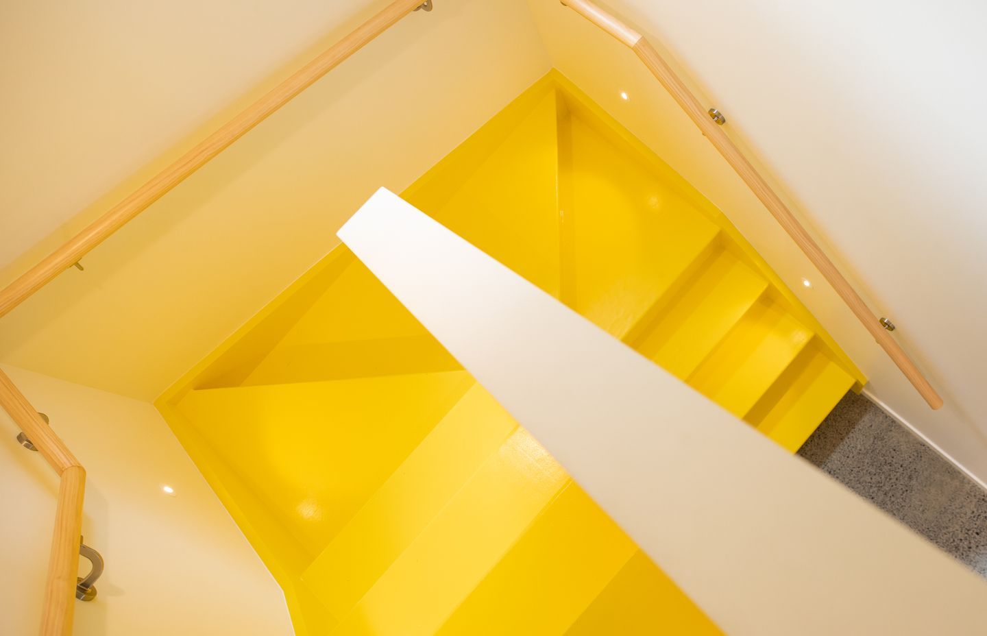 A view of the stairs from above.