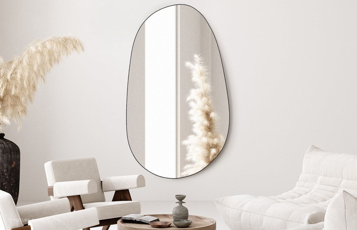 Establish a zen-like aura with the increasingly popular Pebble Shape Mirror