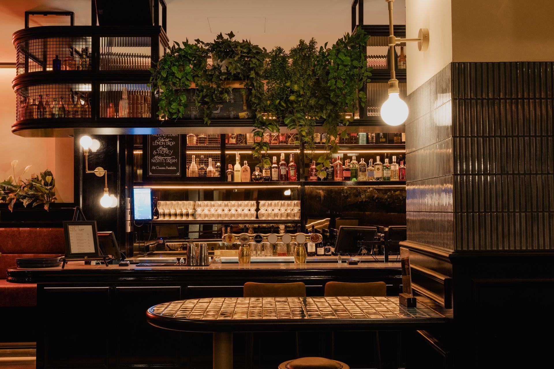 Inside The Fox, designed by Spaceworks, you will see a nod to traditional with the use of leather and dark timbers.