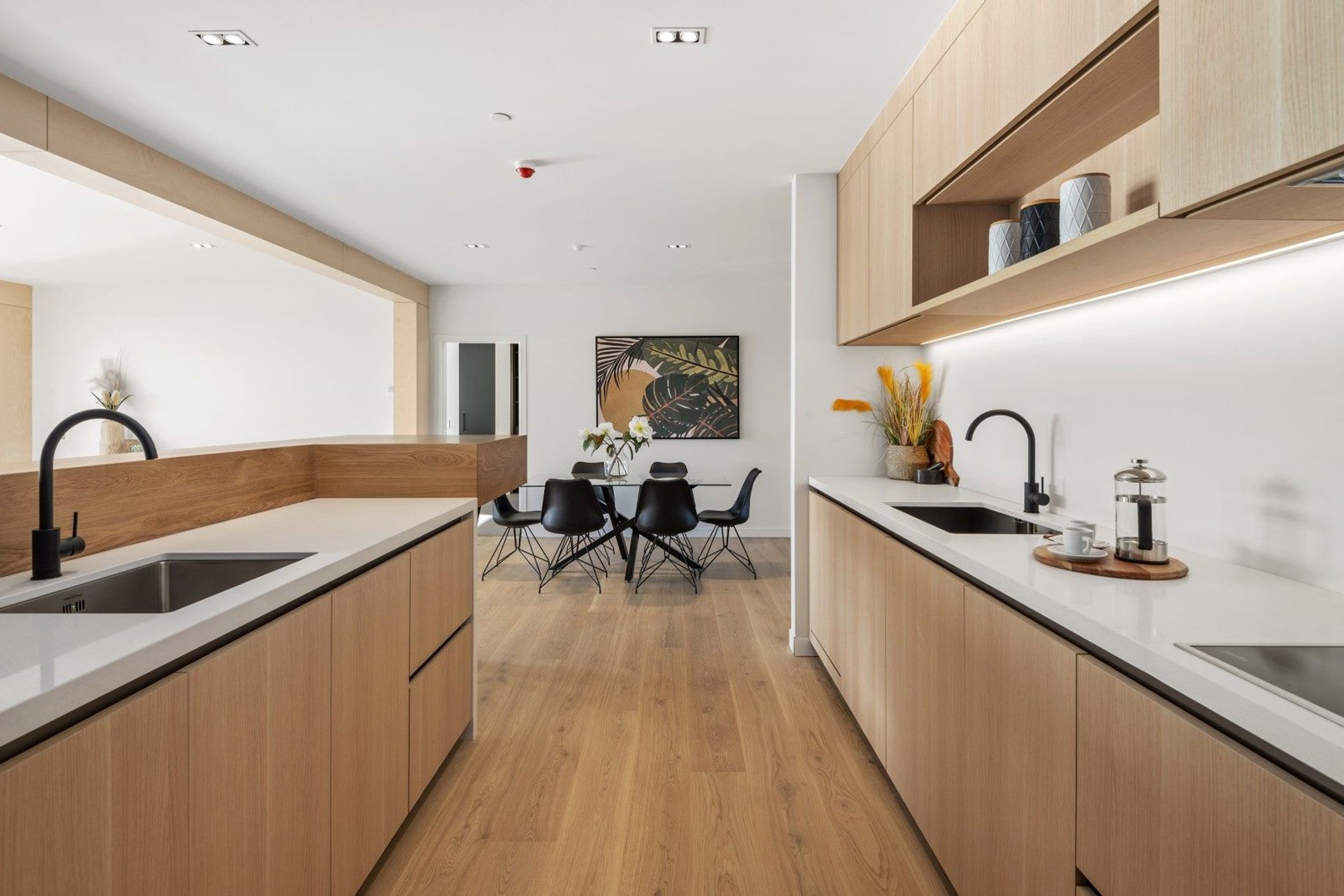 Continuing the theme, timber has been used throughout the fit out, creating a soft, warm interior.