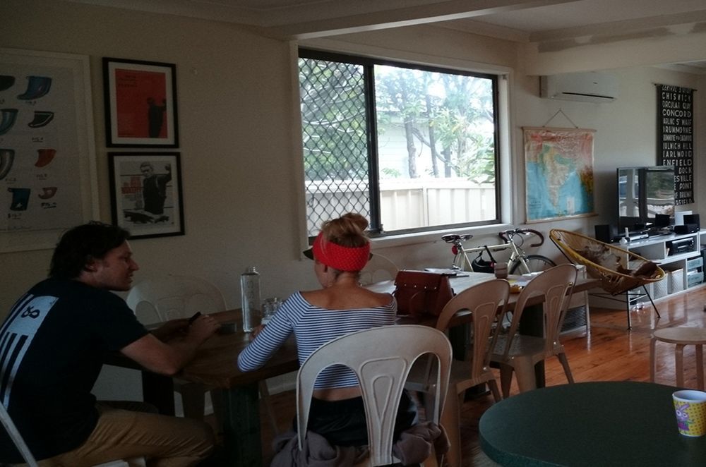 Sitting in the old Dining Room while Birdblack Design measured up.