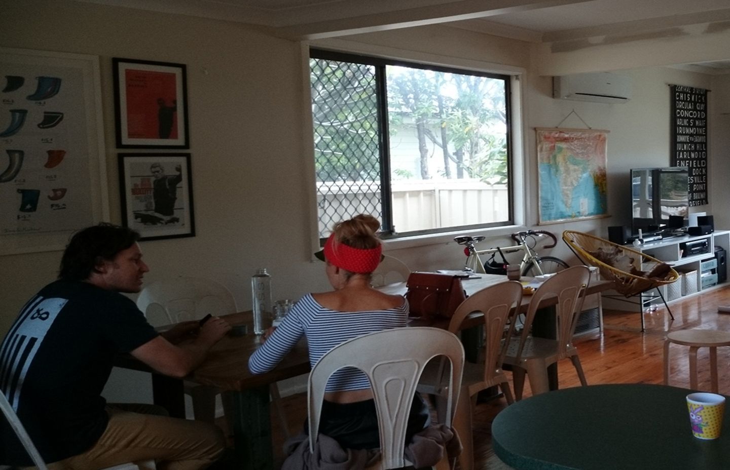 Sitting in the old Dining Room while Birdblack Design measured up.