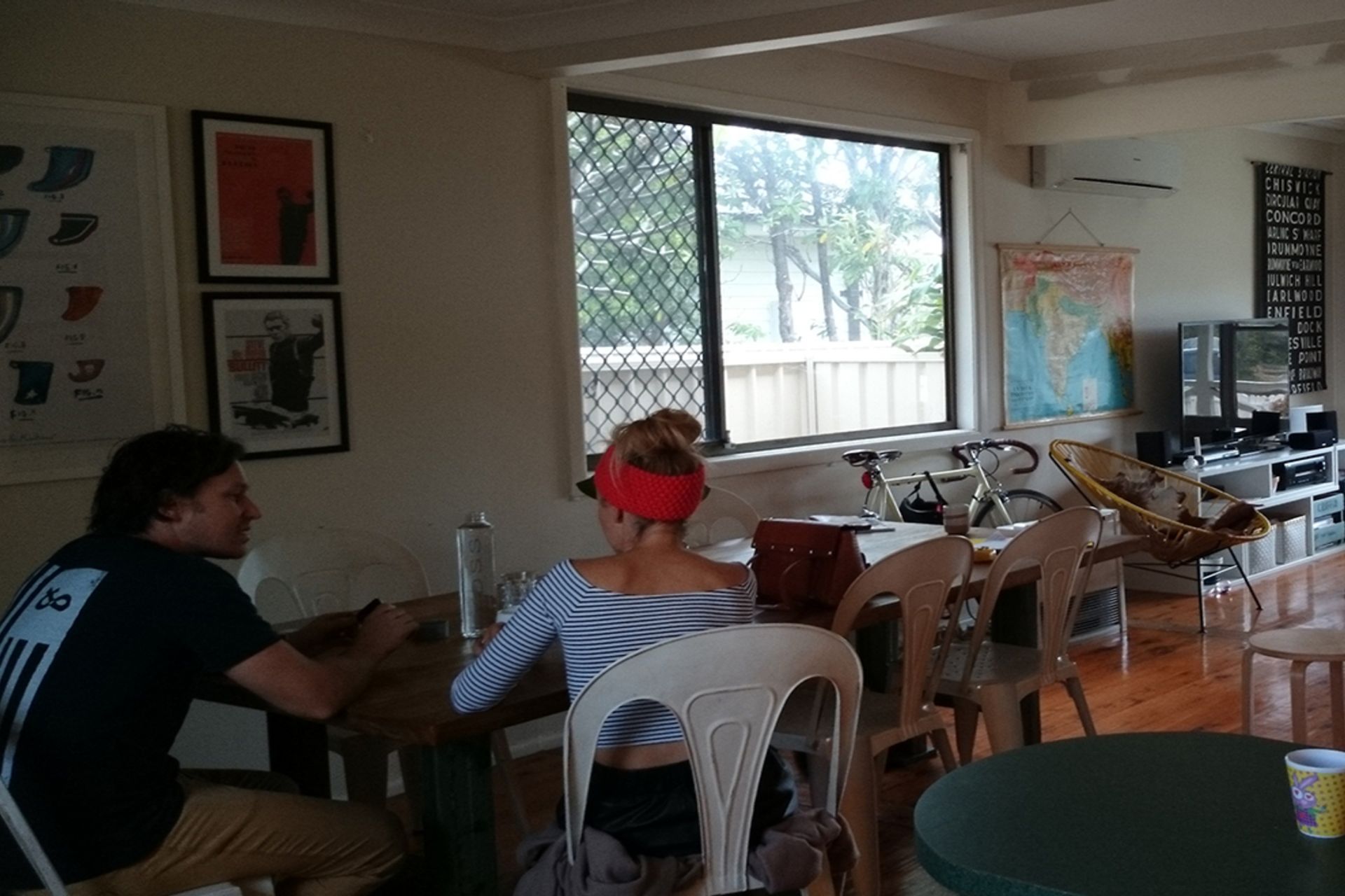 Sitting in the old Dining Room while Birdblack Design measured up.