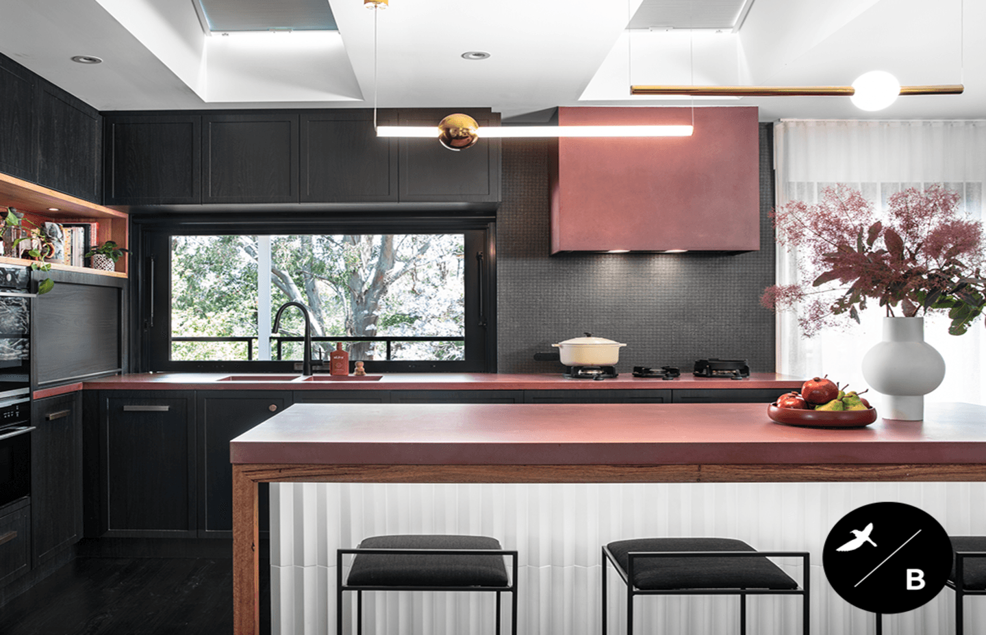 Interior Design, Furniture Curation & Design Management: Birdblack Design. Build: Graeme Carberry Builder. Joinery Manufacturer: Paiano Custom Kitchens. Shoot Stylist: Birdblack Design. Photography: Louise Wellington. Videography: PipeWolf Media