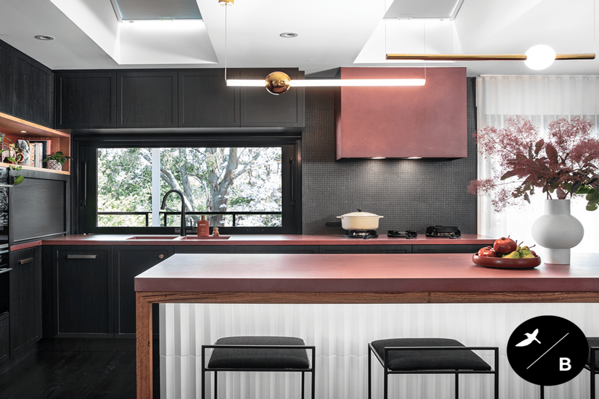 Interior Design, Furniture Curation & Design Management: Birdblack Design. Build: Graeme Carberry Builder. Joinery Manufacturer: Paiano Custom Kitchens. Shoot Stylist: Birdblack Design. Photography: Louise Wellington. Videography: PipeWolf Media