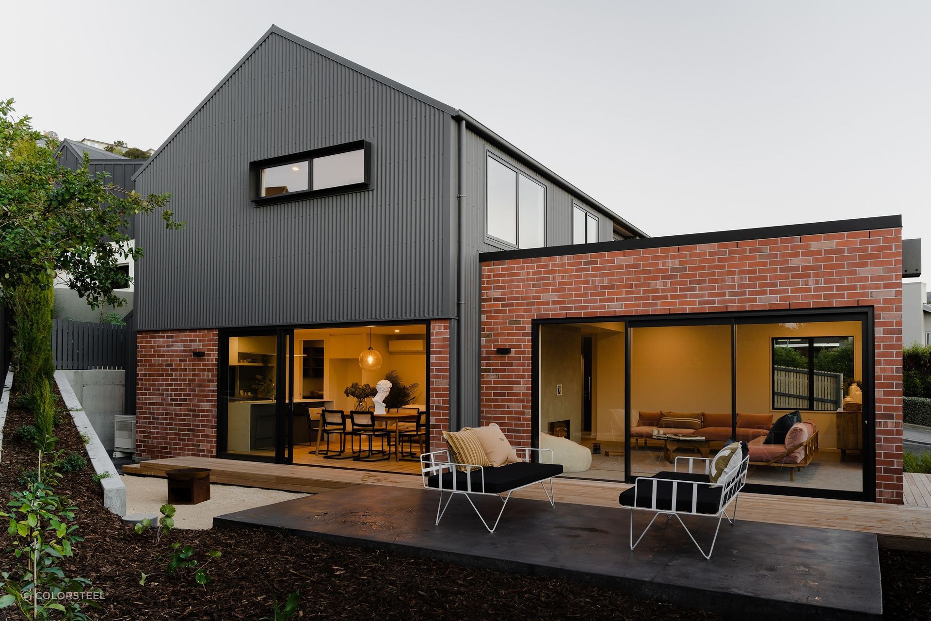 Metal cladding is incredibly versatile when it comes to design and construction, showcased here with COLORSTEEL® MATTE Roof & Wall Cladding.