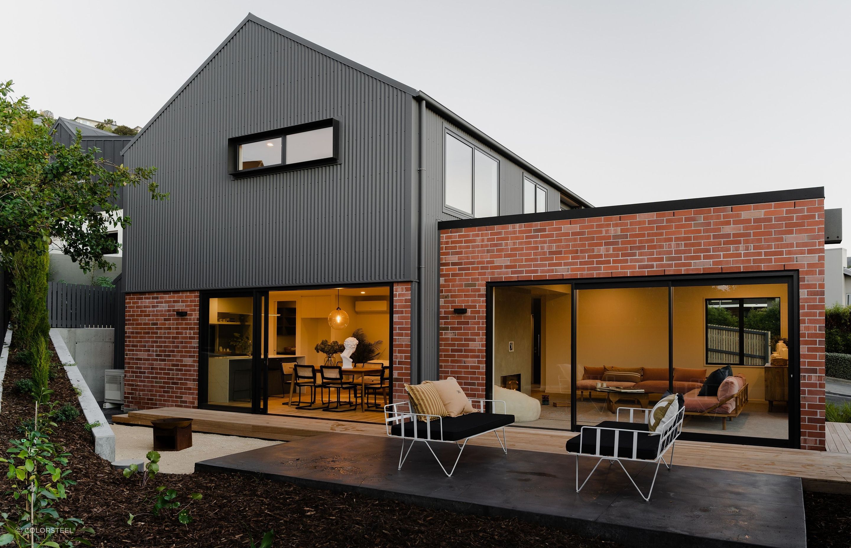 Metal cladding is incredibly versatile when it comes to design and construction, showcased here with COLORSTEEL® MATTE Roof & Wall Cladding.