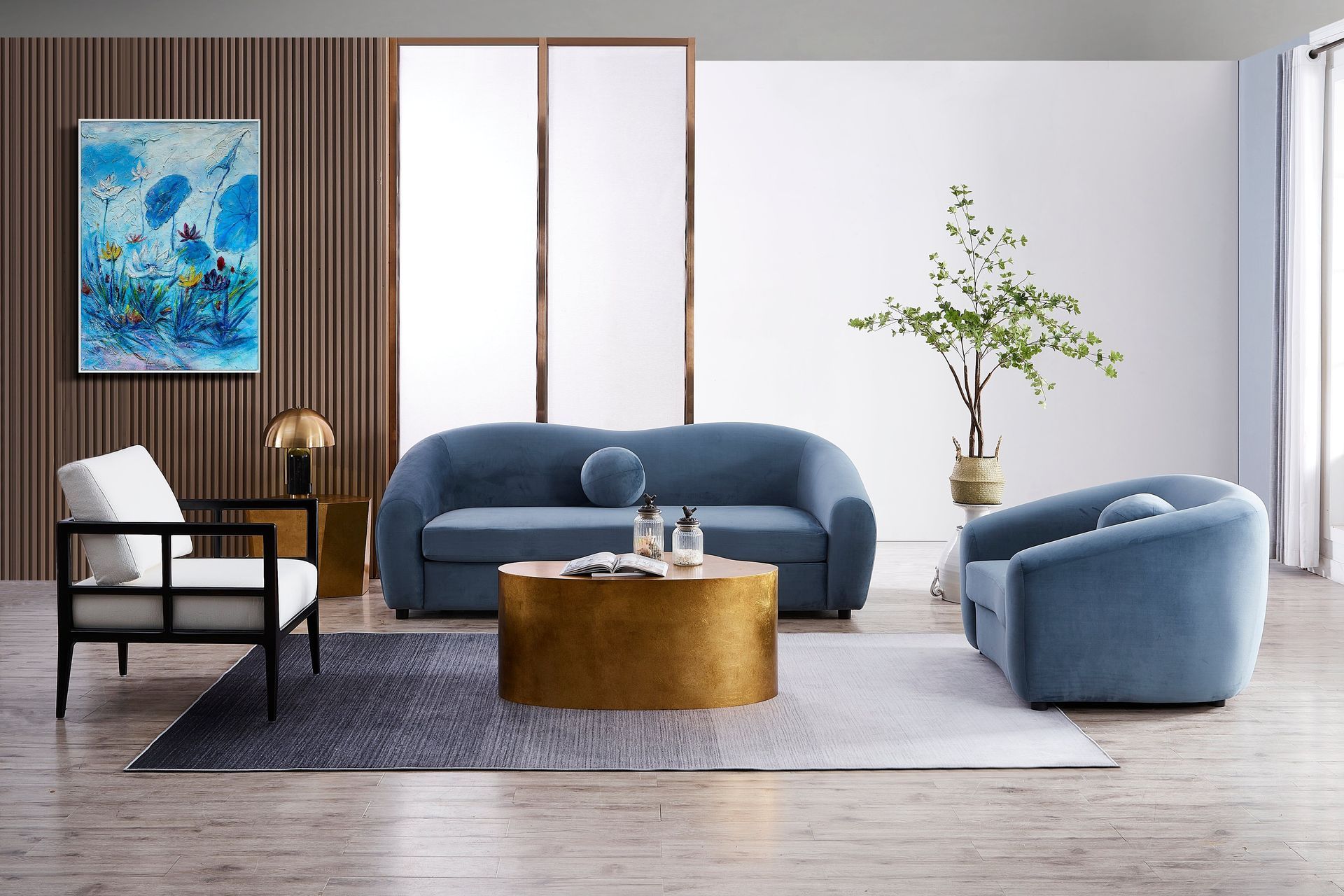 Louis 3 Seater Velvet Sofa by Bubuland Home