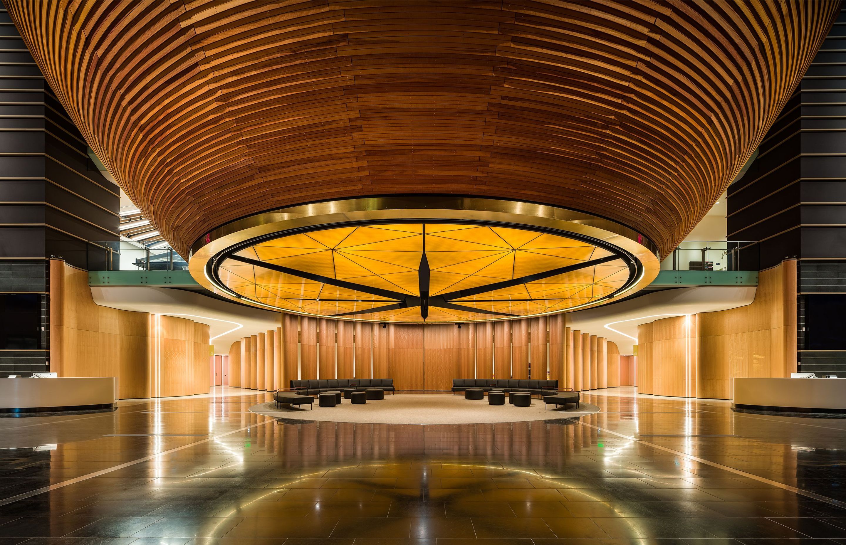 The Noel Lane-designed Tanoa (kava bowl) at the centre of the Auckland War Memorial Museum's refurbished South Atrium, a project carried out in conjunction with Jasmax, Design Tribe, Salmond Reed Architects and Australian firm FJMT.
