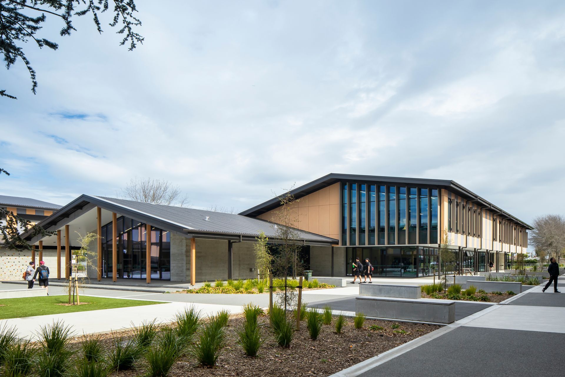The overhangs of the buildings provide the perfect space to congregate when it rains.