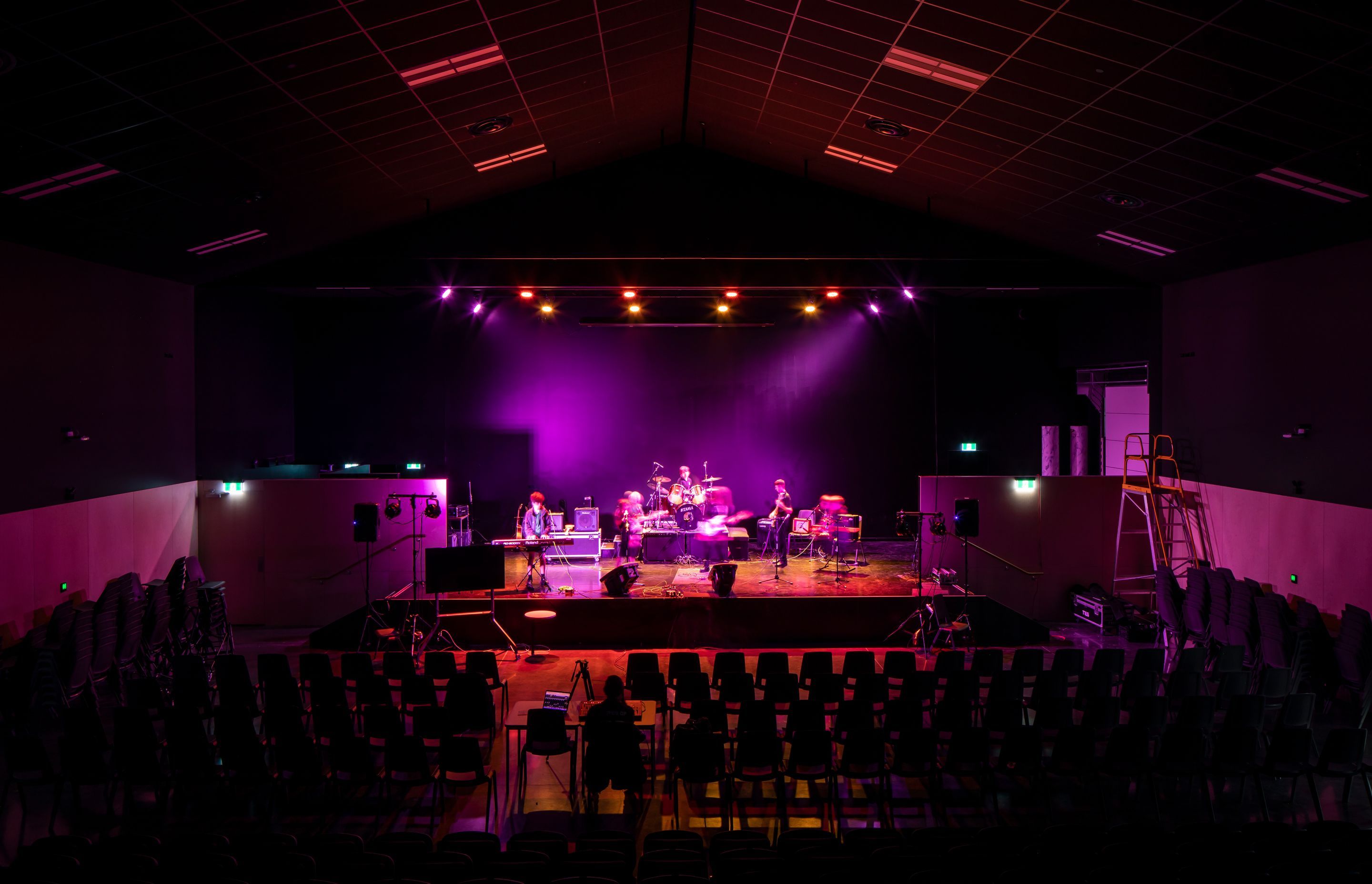 The school theatre is a custom designed space to celebrate music, arts and culture performances.