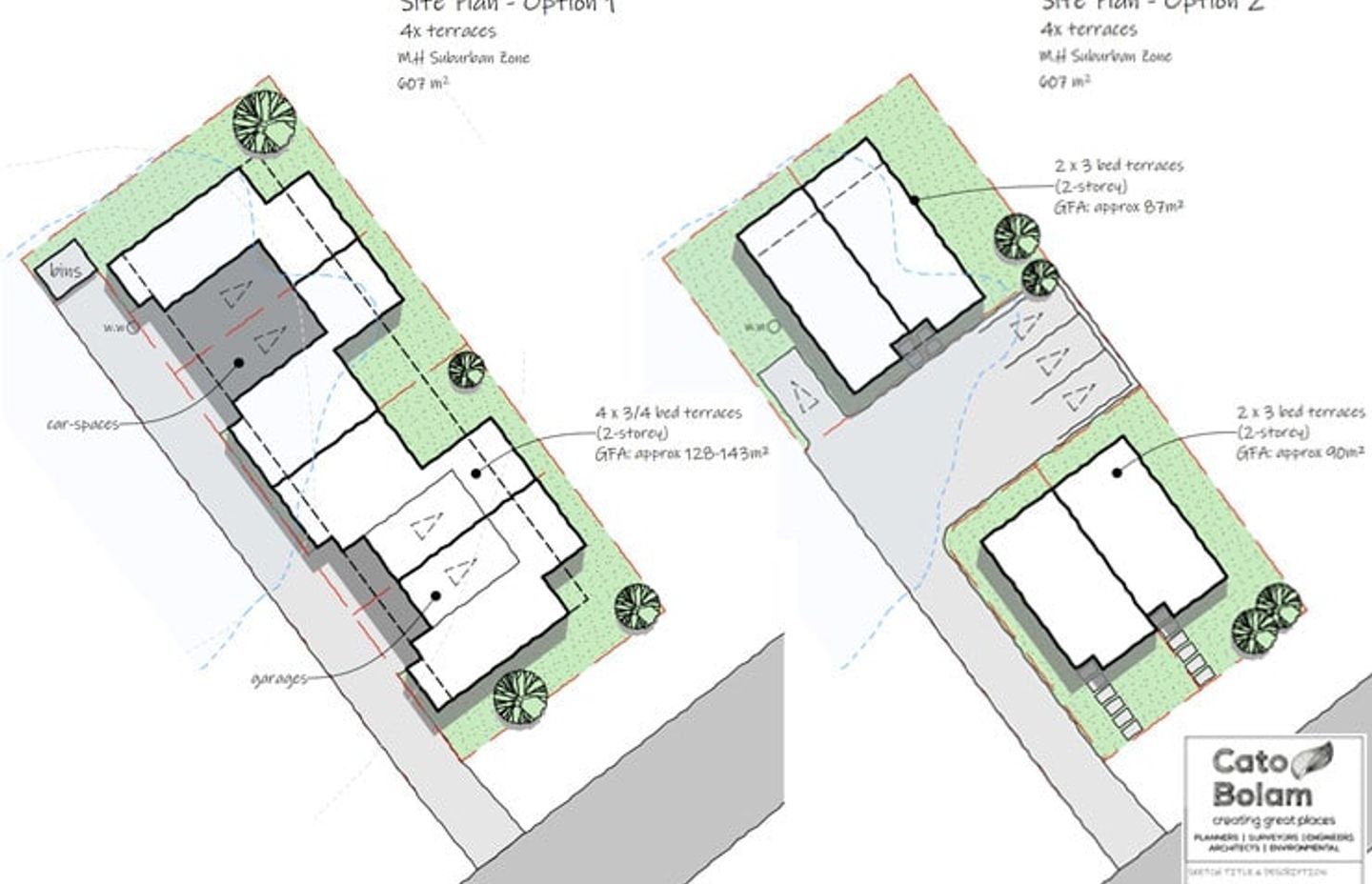 MHS - Mixed Housing Suburban Zone - 607m² - 4x terraces