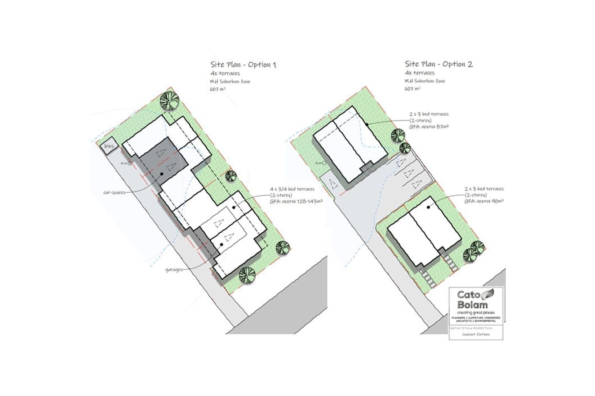 MHS - Mixed Housing Suburban Zone - 607m² - 4x terraces