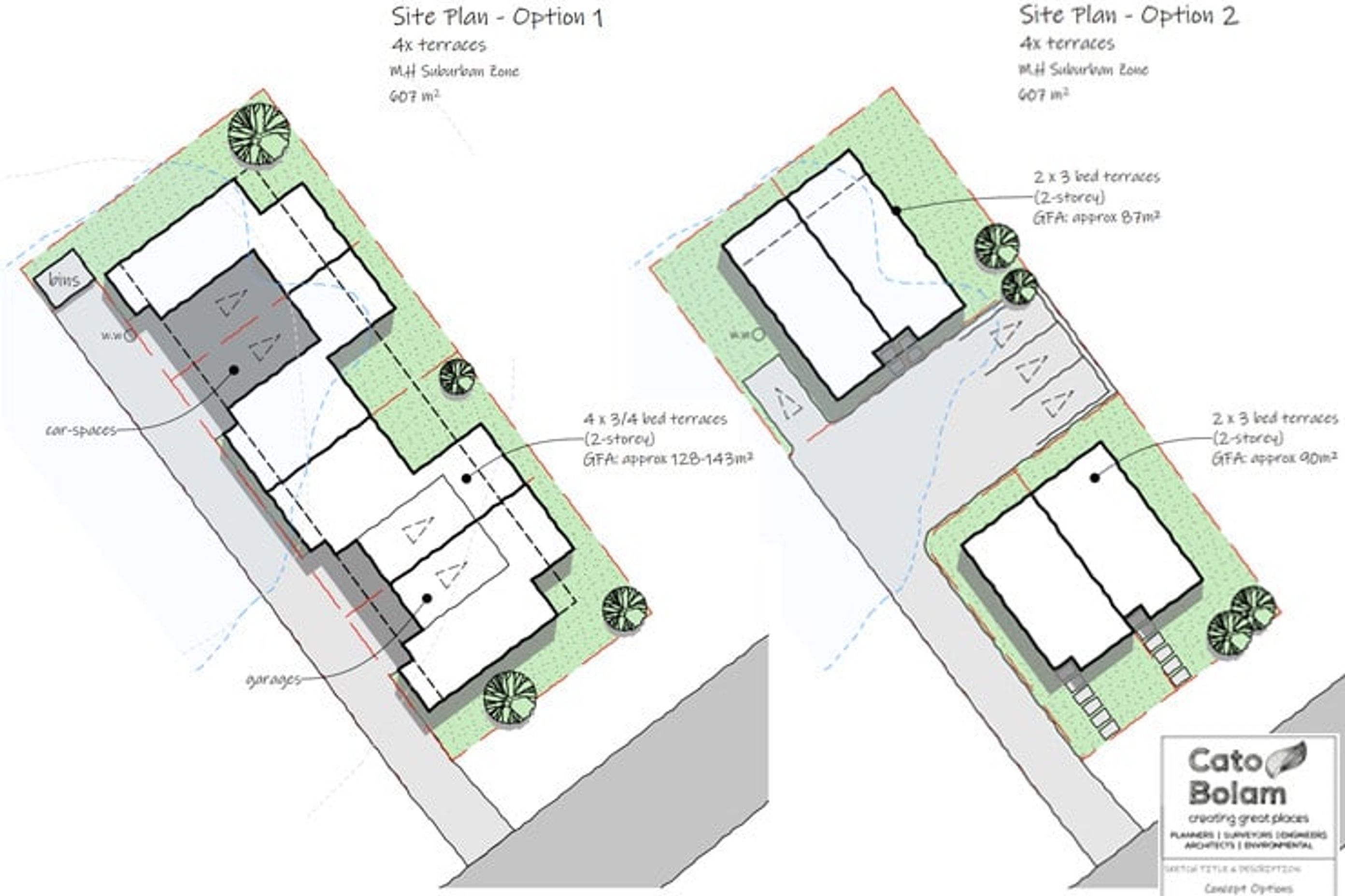 MHS - Mixed Housing Suburban Zone - 607m² - 4x terraces