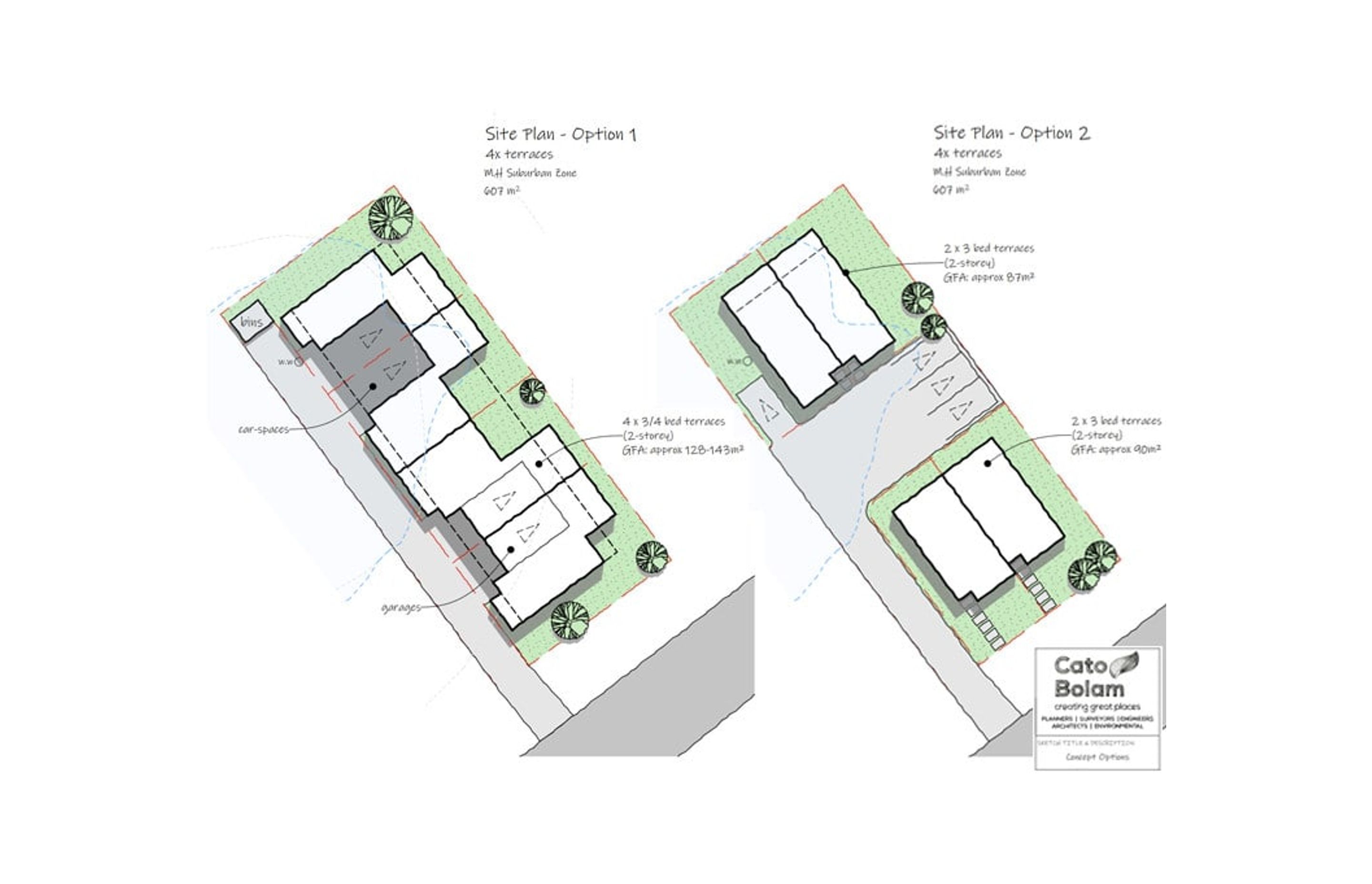 MHS - Mixed Housing Suburban Zone - 607m² - 4x terraces