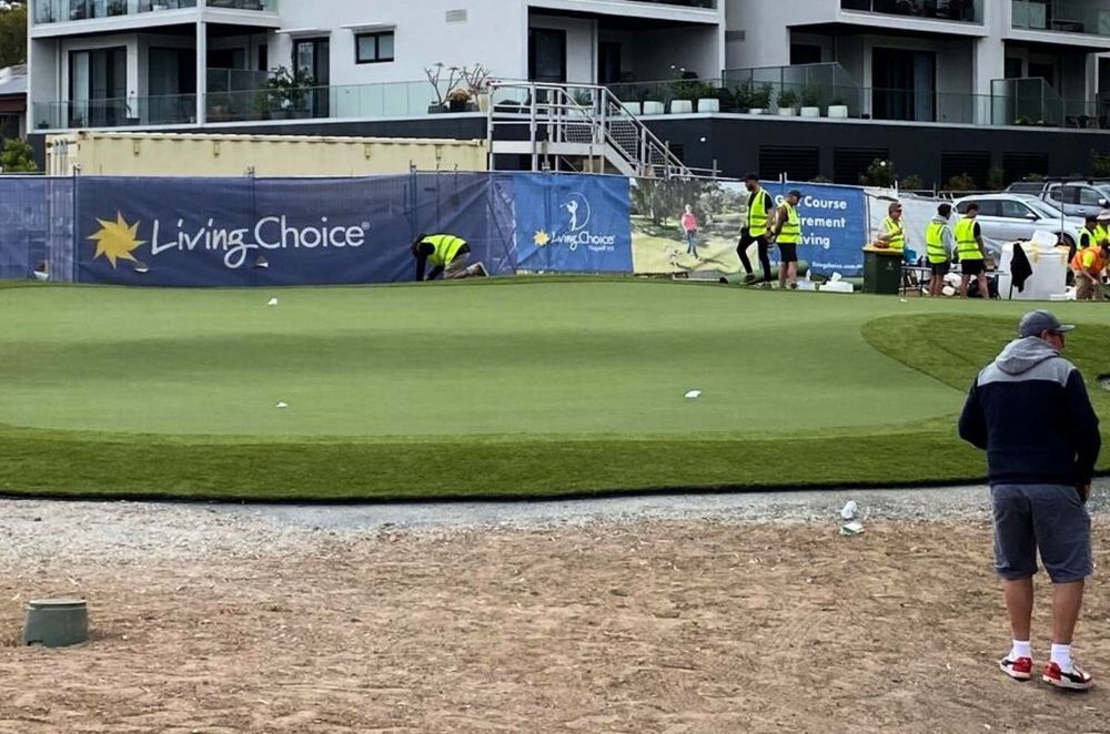 Precision Putt being installed by GameOn Turf at Flagstaff Hills Golf Club in Adelaide, Australia.