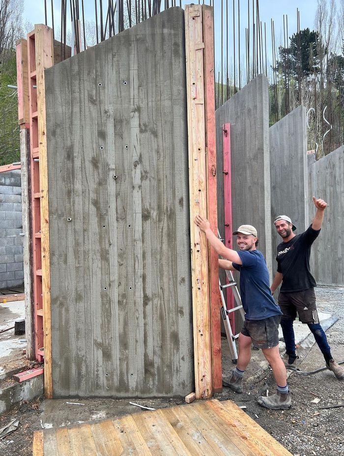 "The look of relief and pride after a very tricky concrete pour." via Instagram @redmondbuilders