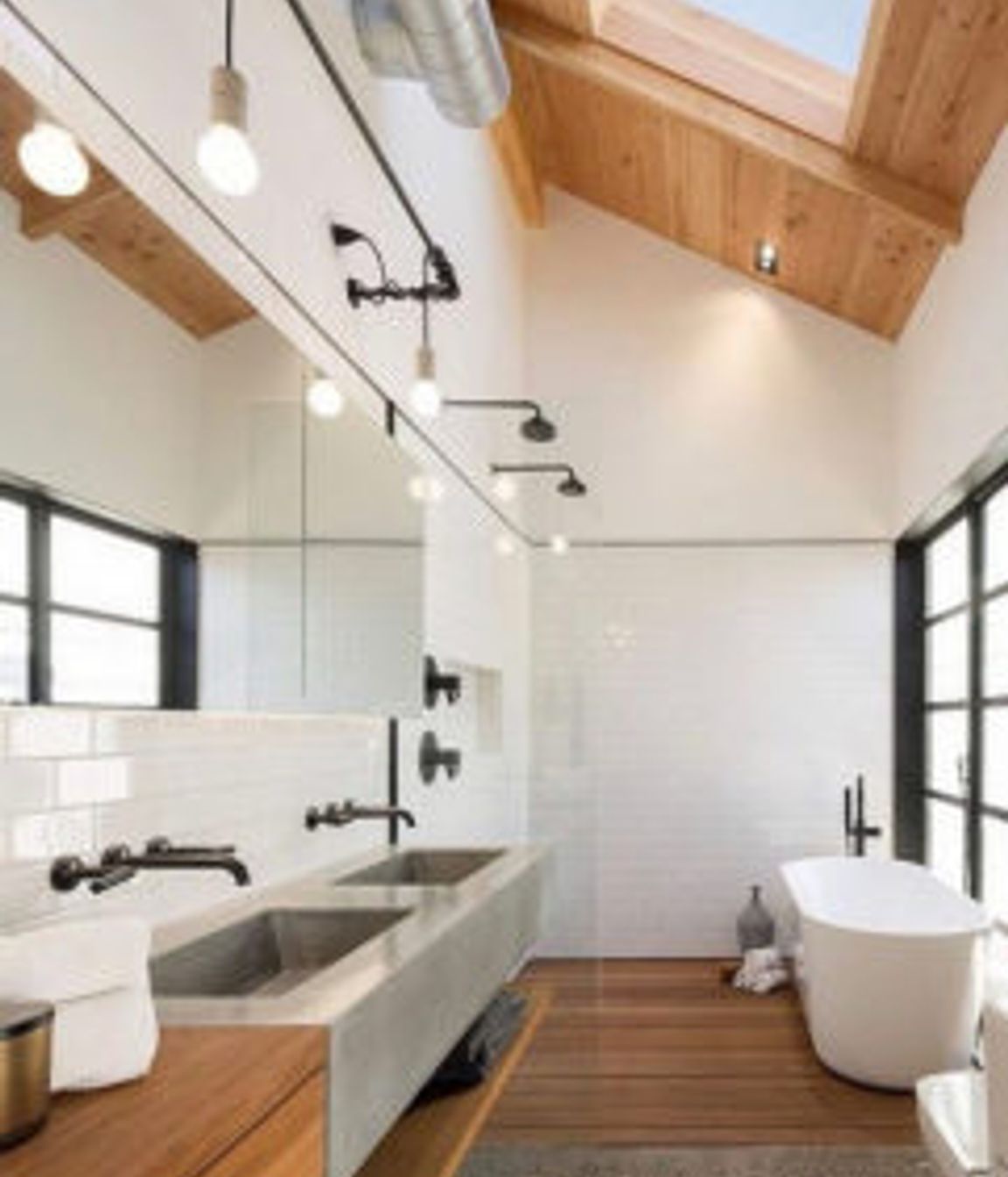 The sklight in this bathroom lets in floods of natural light