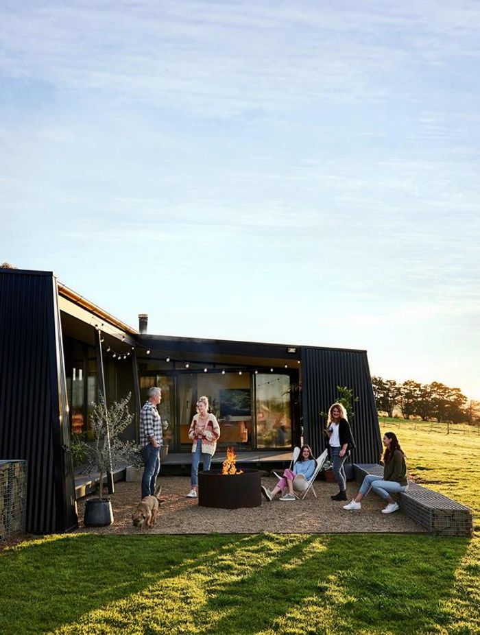 Eco-Friendly Hillside Retreat x Sculpt Fireplace Collection