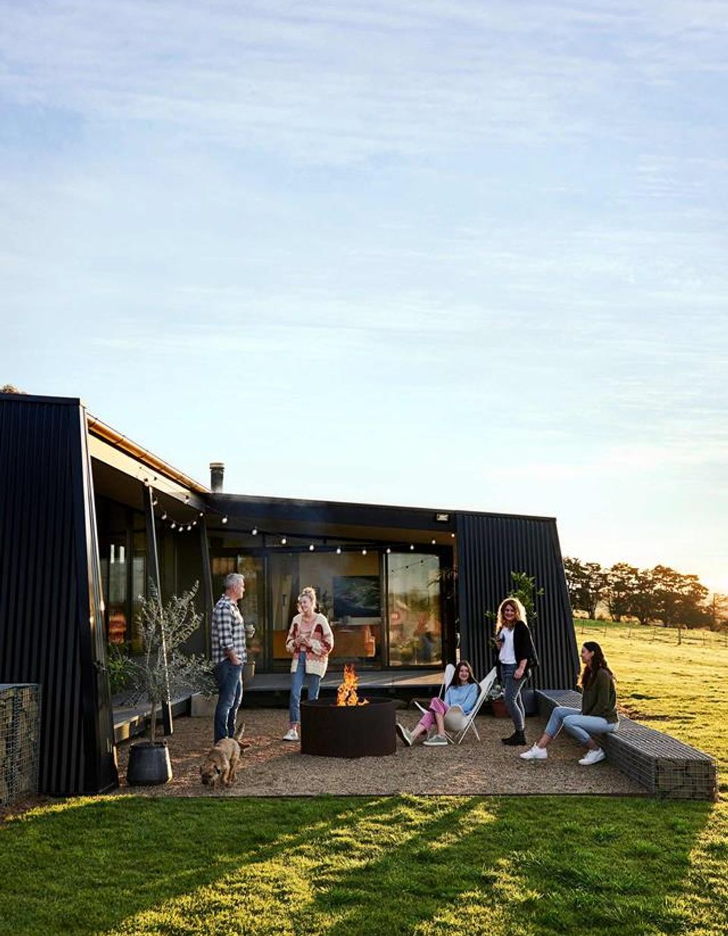 Eco-Friendly Hillside Retreat x Sculpt Fireplace Collection