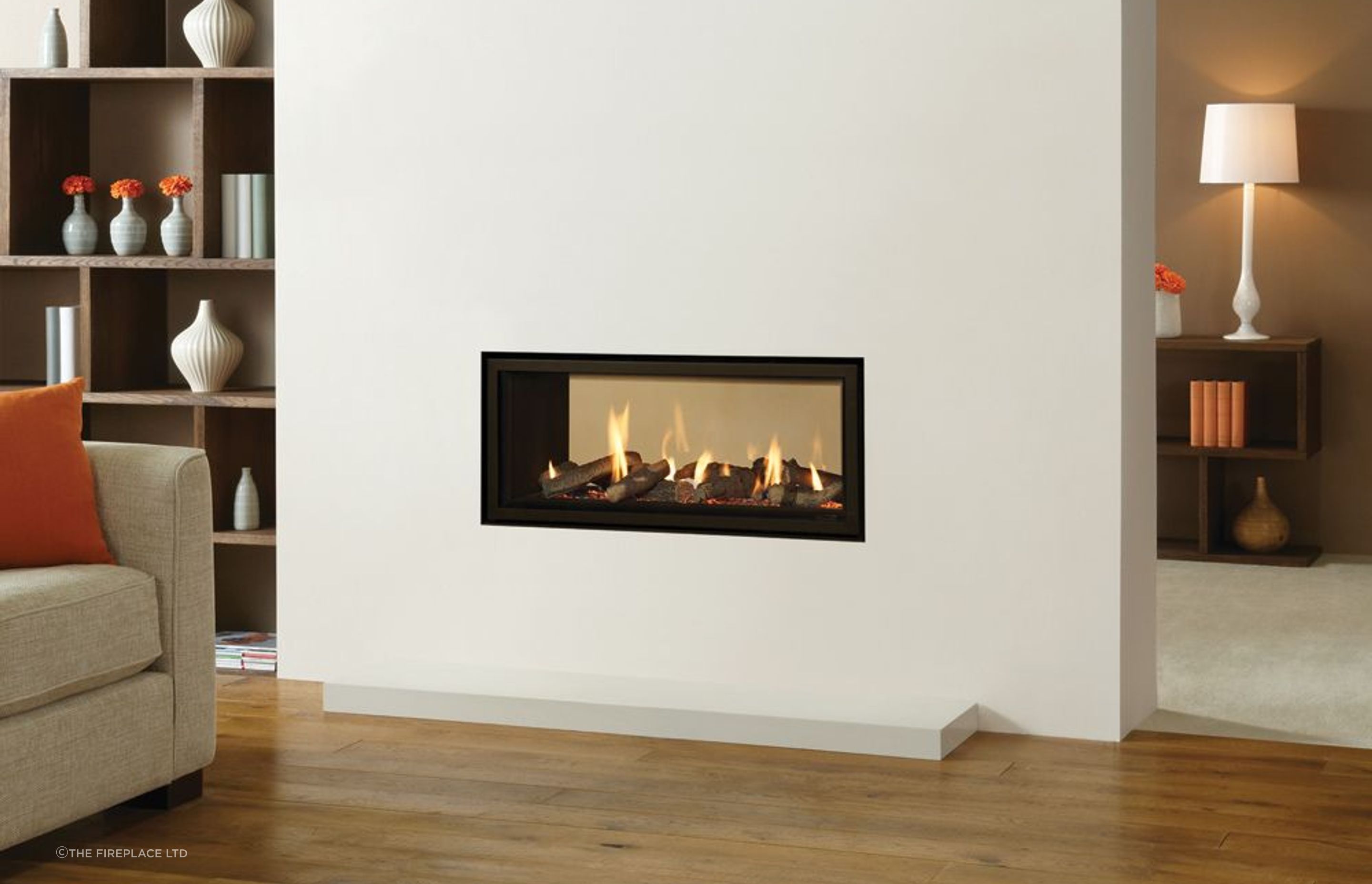 Double sided fires can provide a unique visual appeal and heat in two spaces at once.