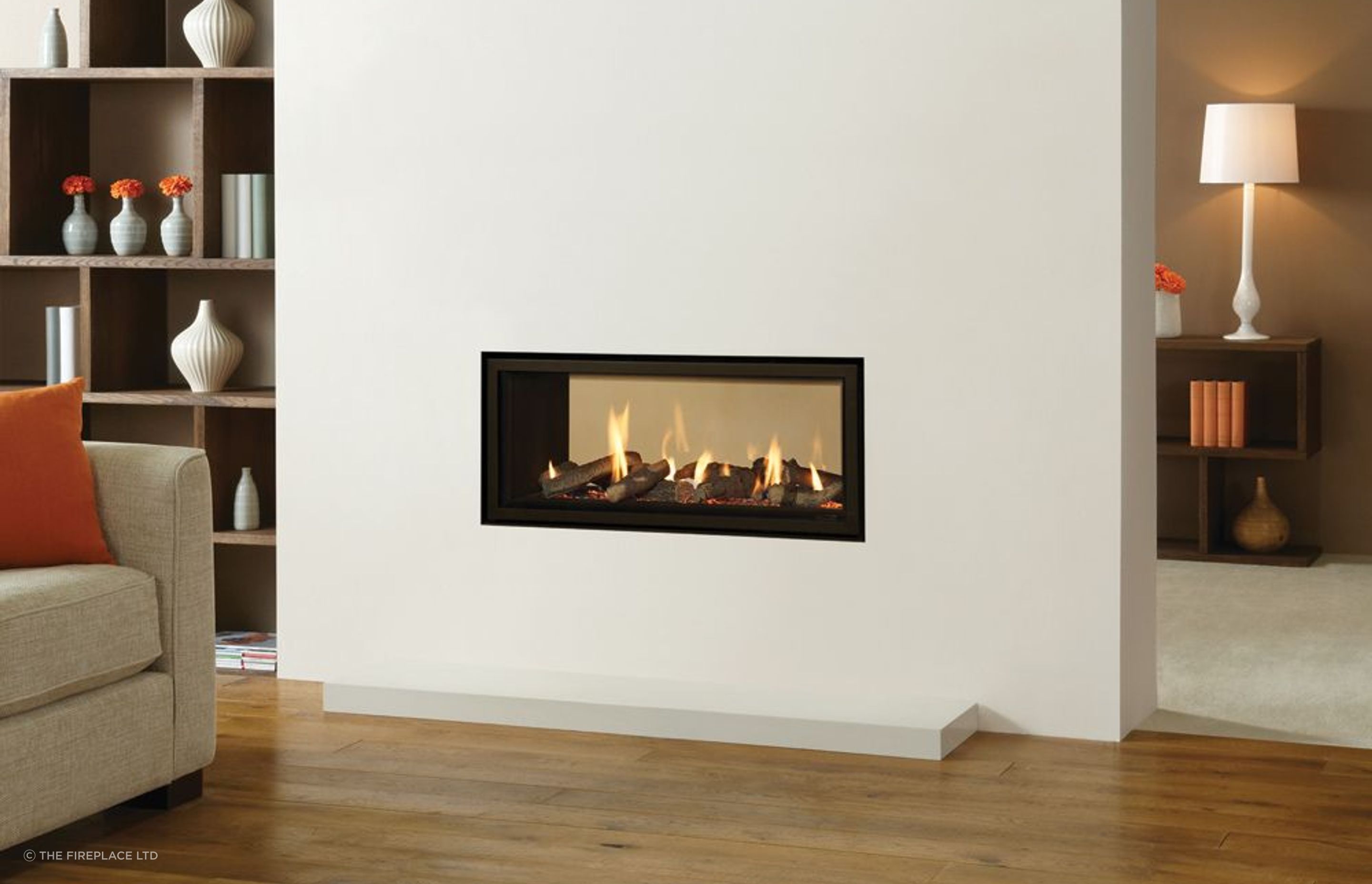 Double sided fires can provide a unique visual appeal and heat in two spaces at once.
