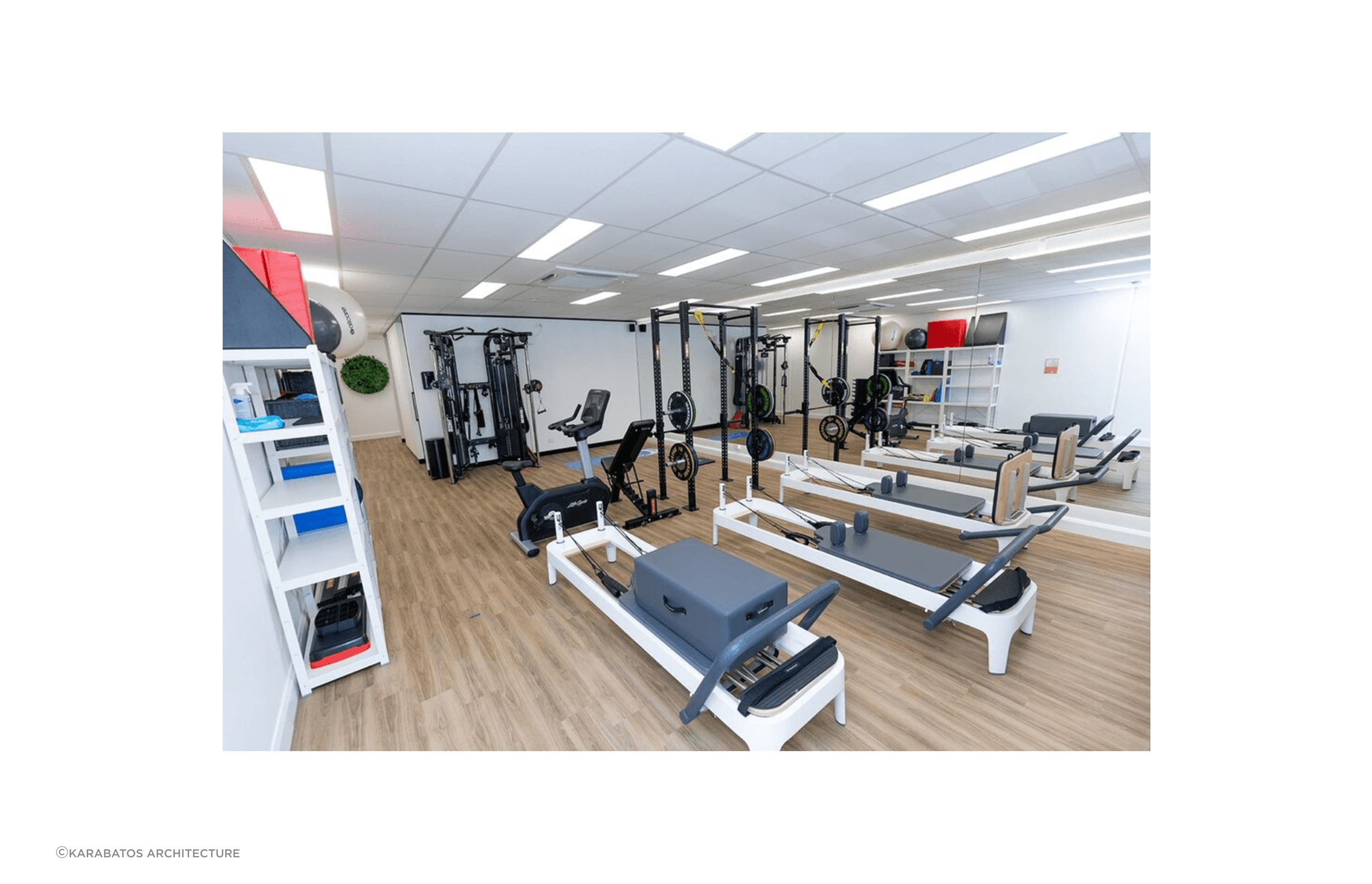 Hybrid flooring, particularly SPC flooring is a popular choice for gyms and fitness centres.
