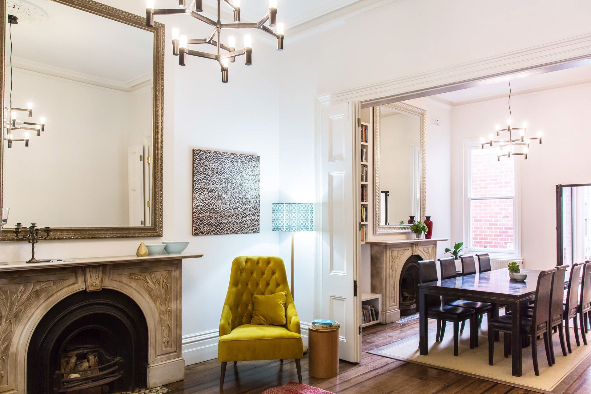 A stunning pair of vintage style mirrors in this heritage and modern home renovation in St Kilda - Photography: Suzi Appel