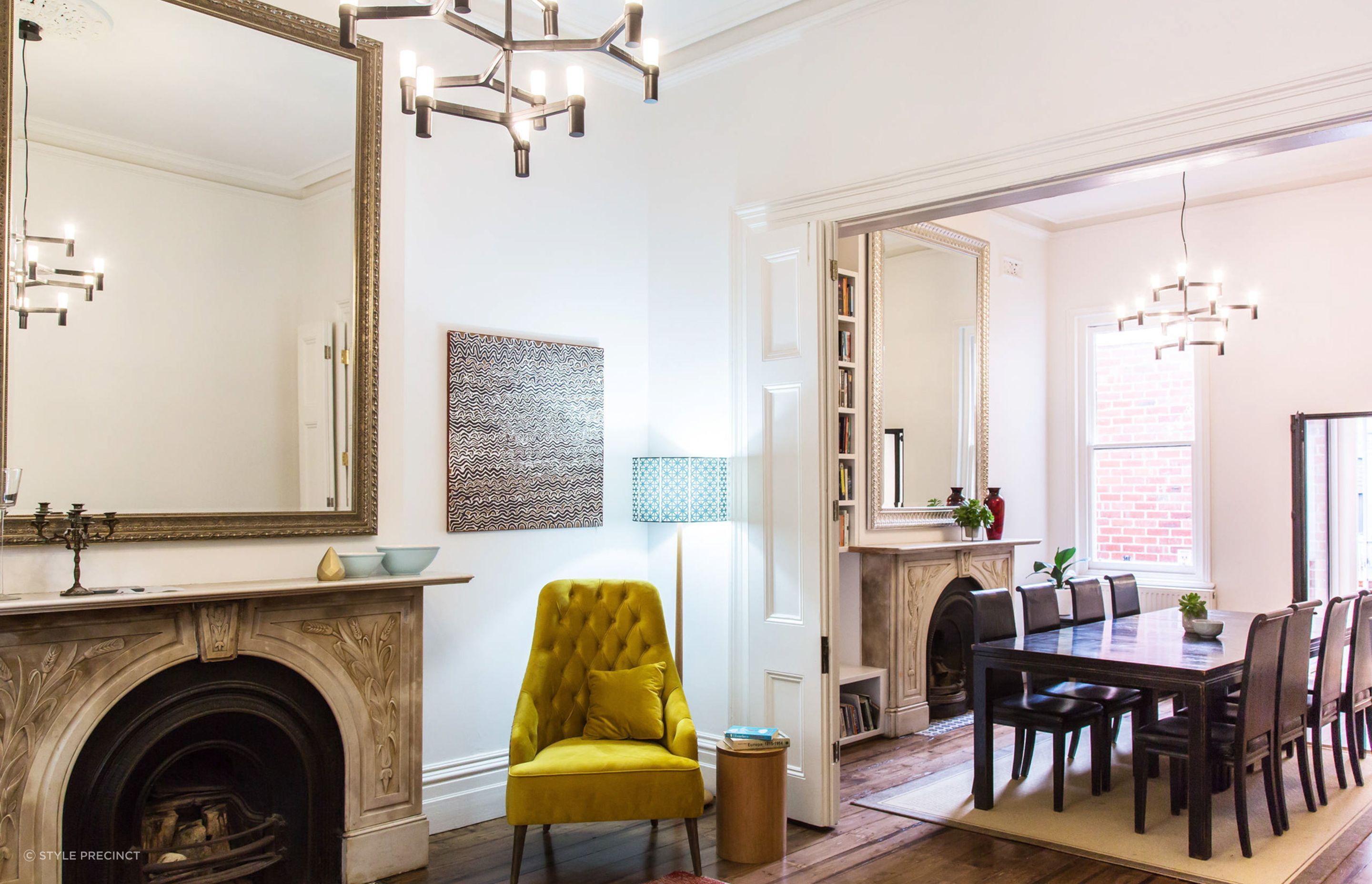 A stunning pair of vintage style mirrors in this heritage and modern home renovation in St Kilda - Photography: Suzi Appel