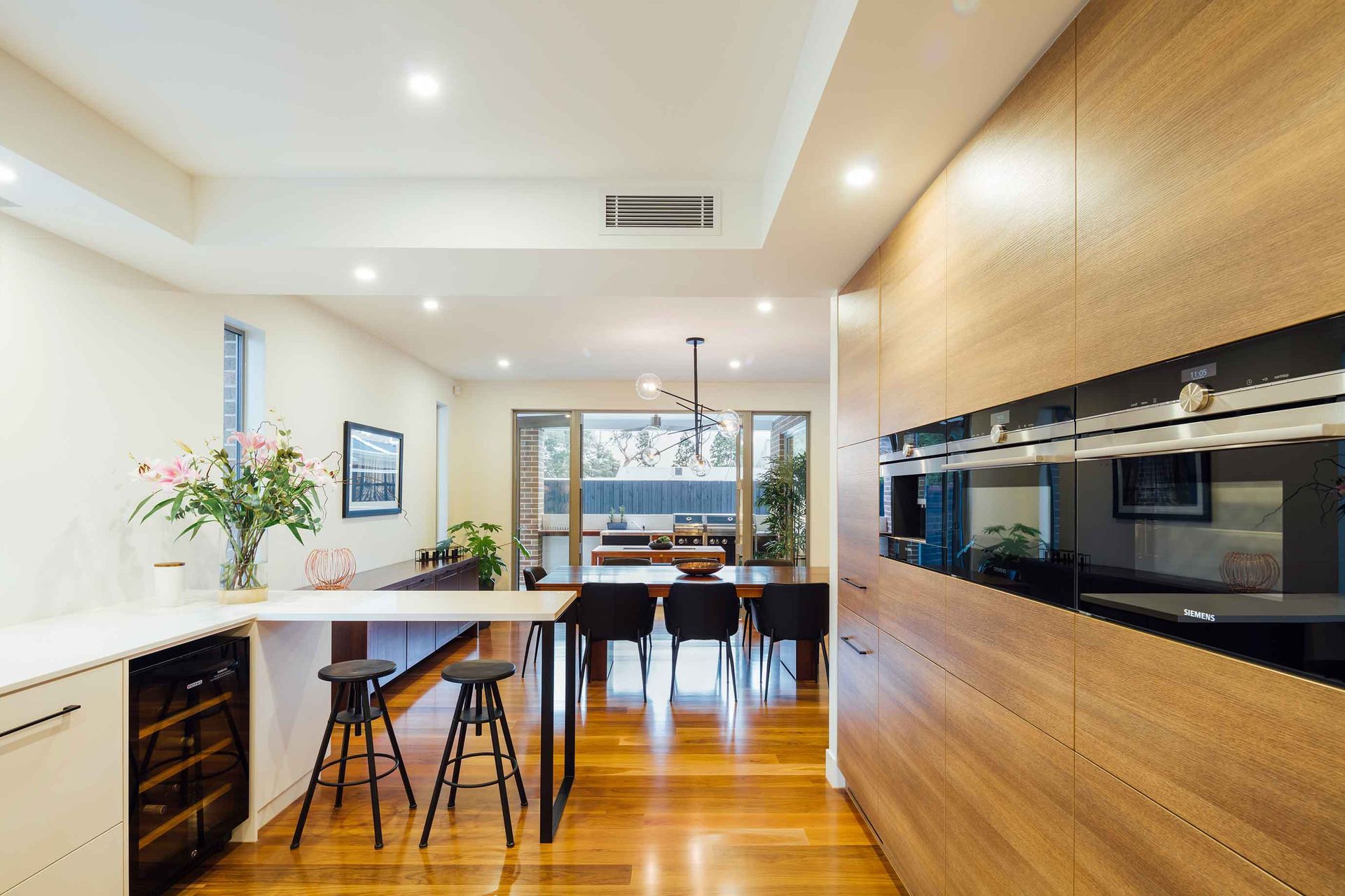 An abundance of space and luxury, with concealed appliances, integrated joinery and more in this sophisticated contemporary home on Omar Street - Photography: Michael Kai