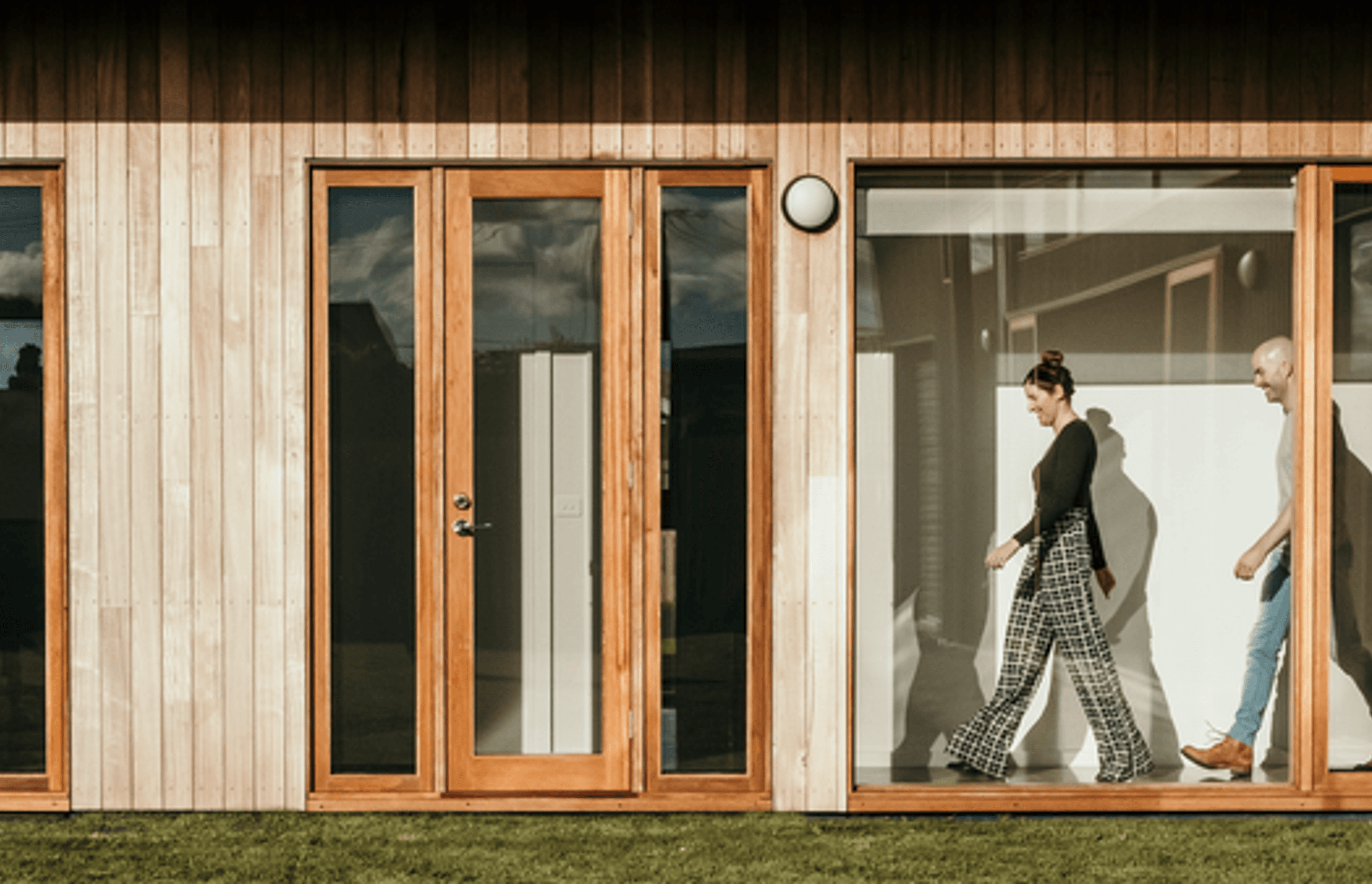 Image: The L Shape House features sustainably sourced timber shiplap cladding.