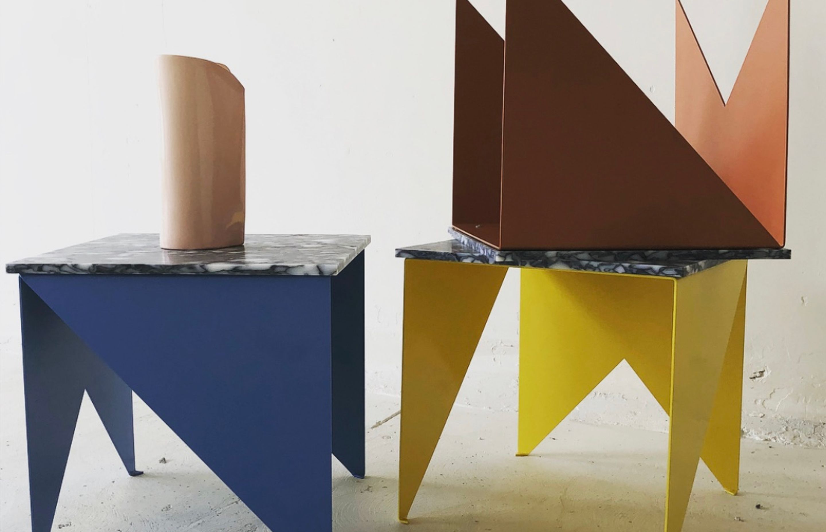 Side tables designed by Natalie Parke – "I keep veering into furniture design then coming back when it gets too full on. It is one of my many side hustles."