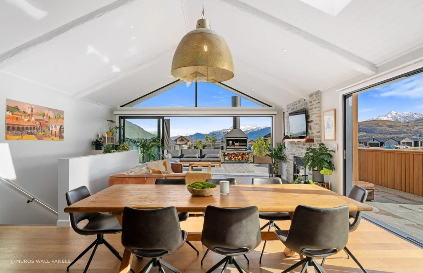 This stunning home features Muros Wooden Beams on the ceiling, painted in Resene Double White Pointer. Build by Ferguson Builders Ltd.