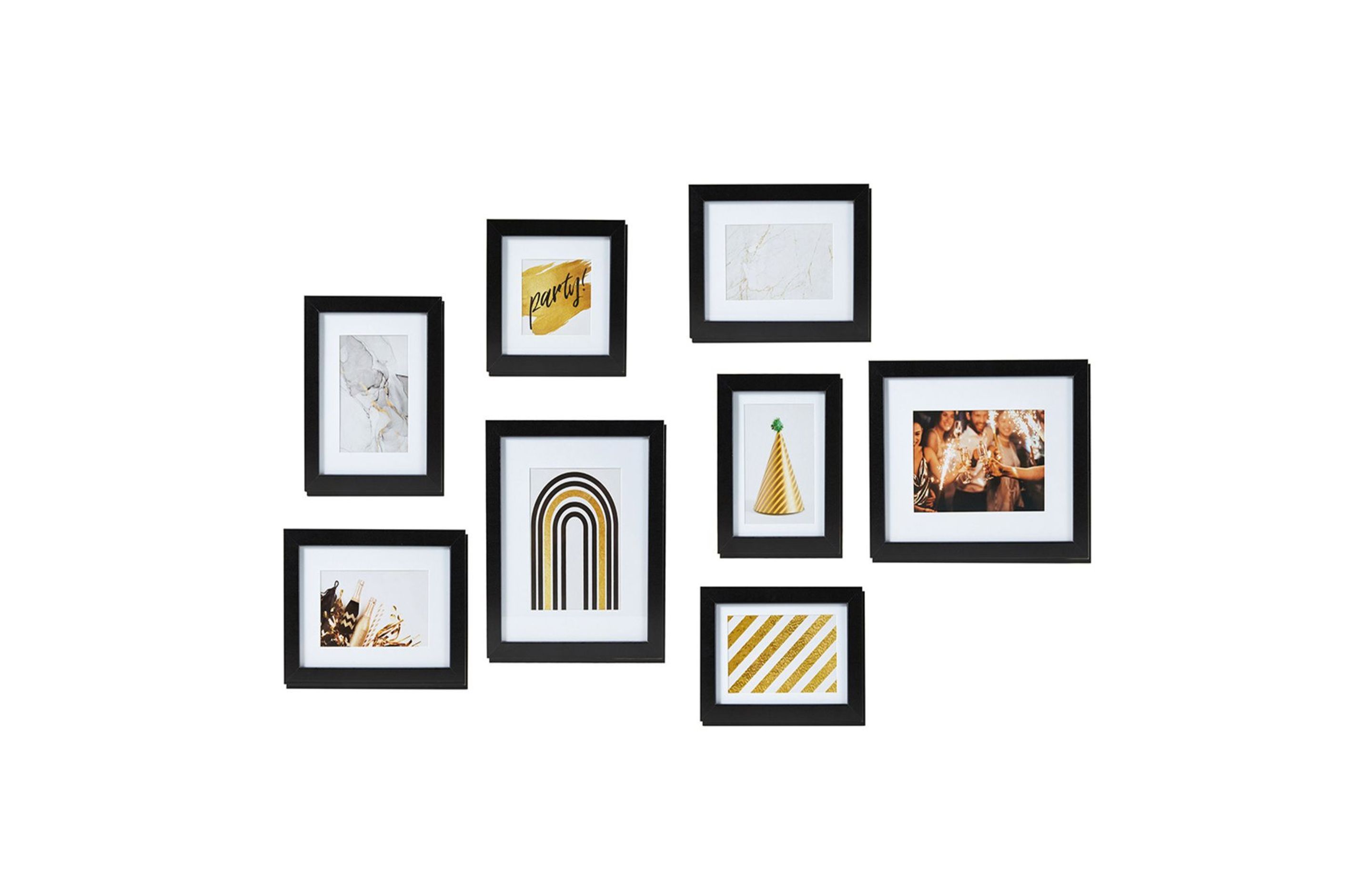 Eight-piece wall photo frame set black, $17, from Kmart