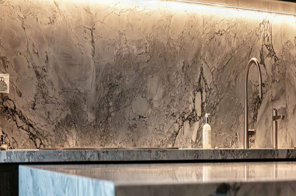 Natural stone benchtop.