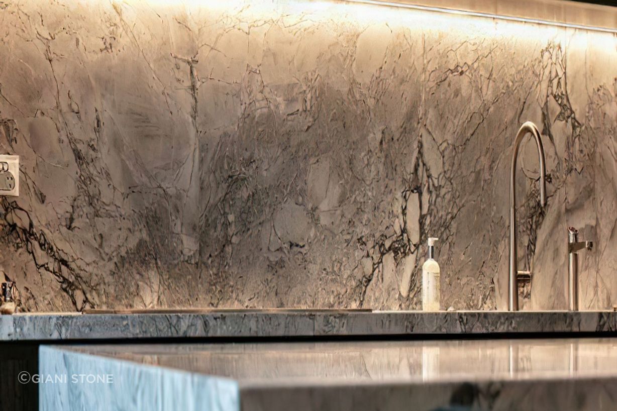 Natural stone benchtop.