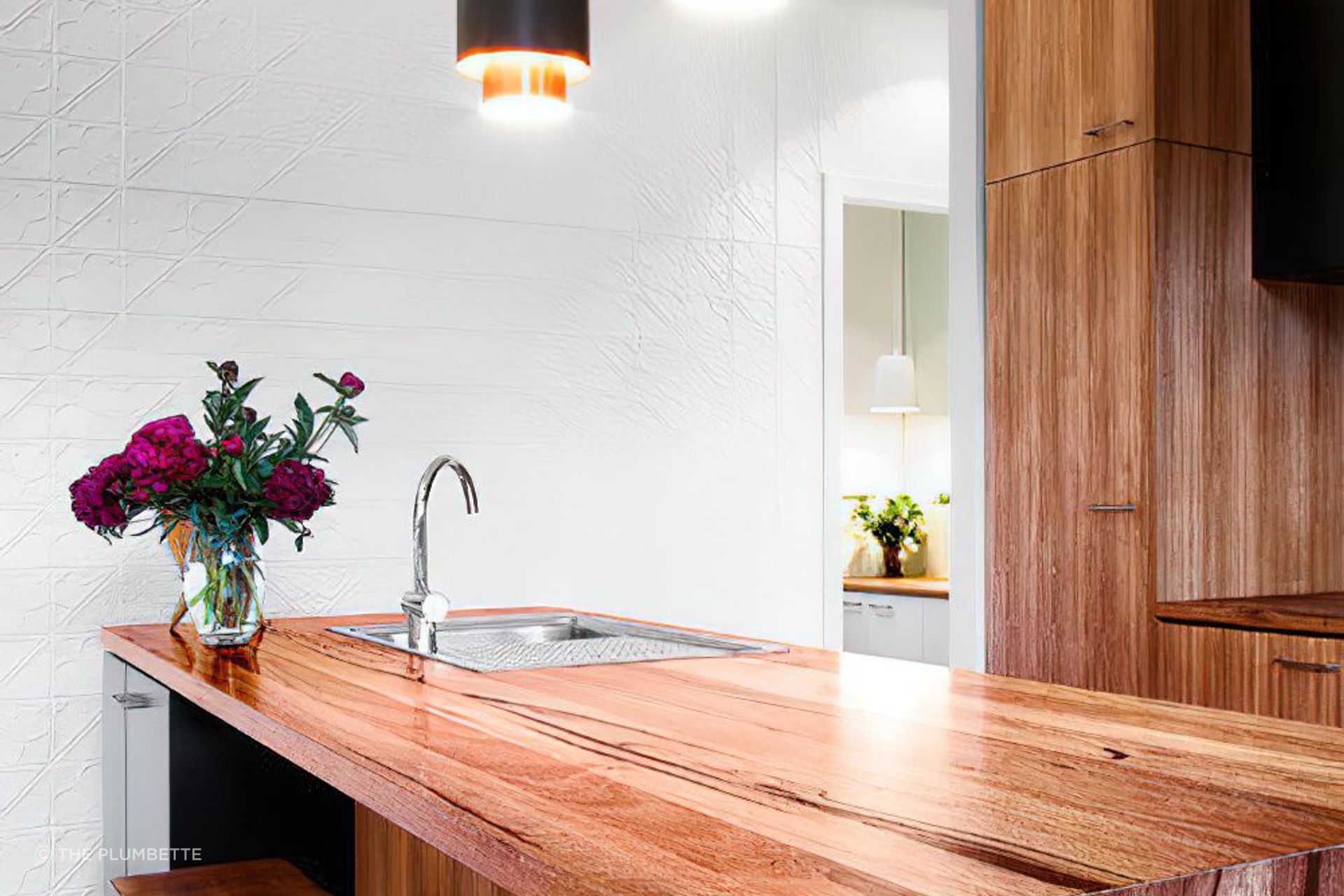 Timber benchtop.
