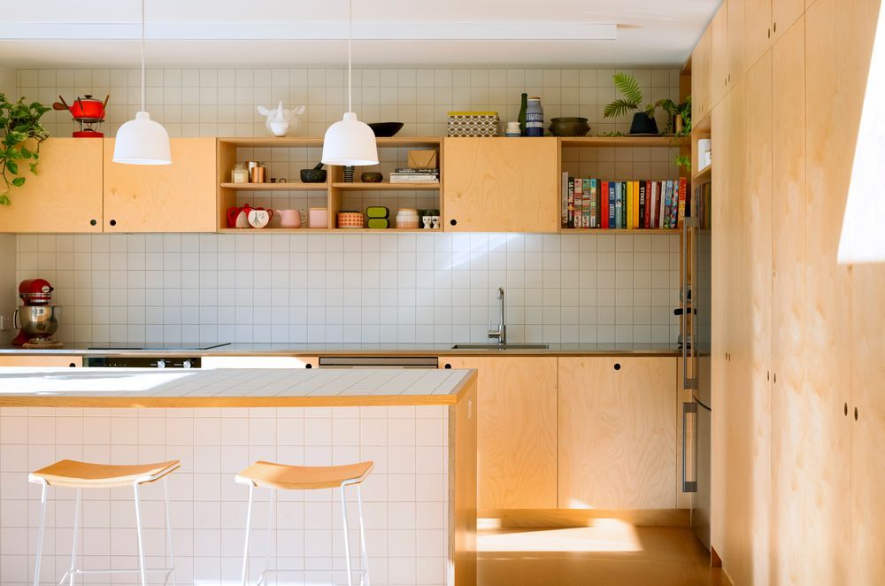 Bright, warm materials make for a comfortable, homey kitchen.