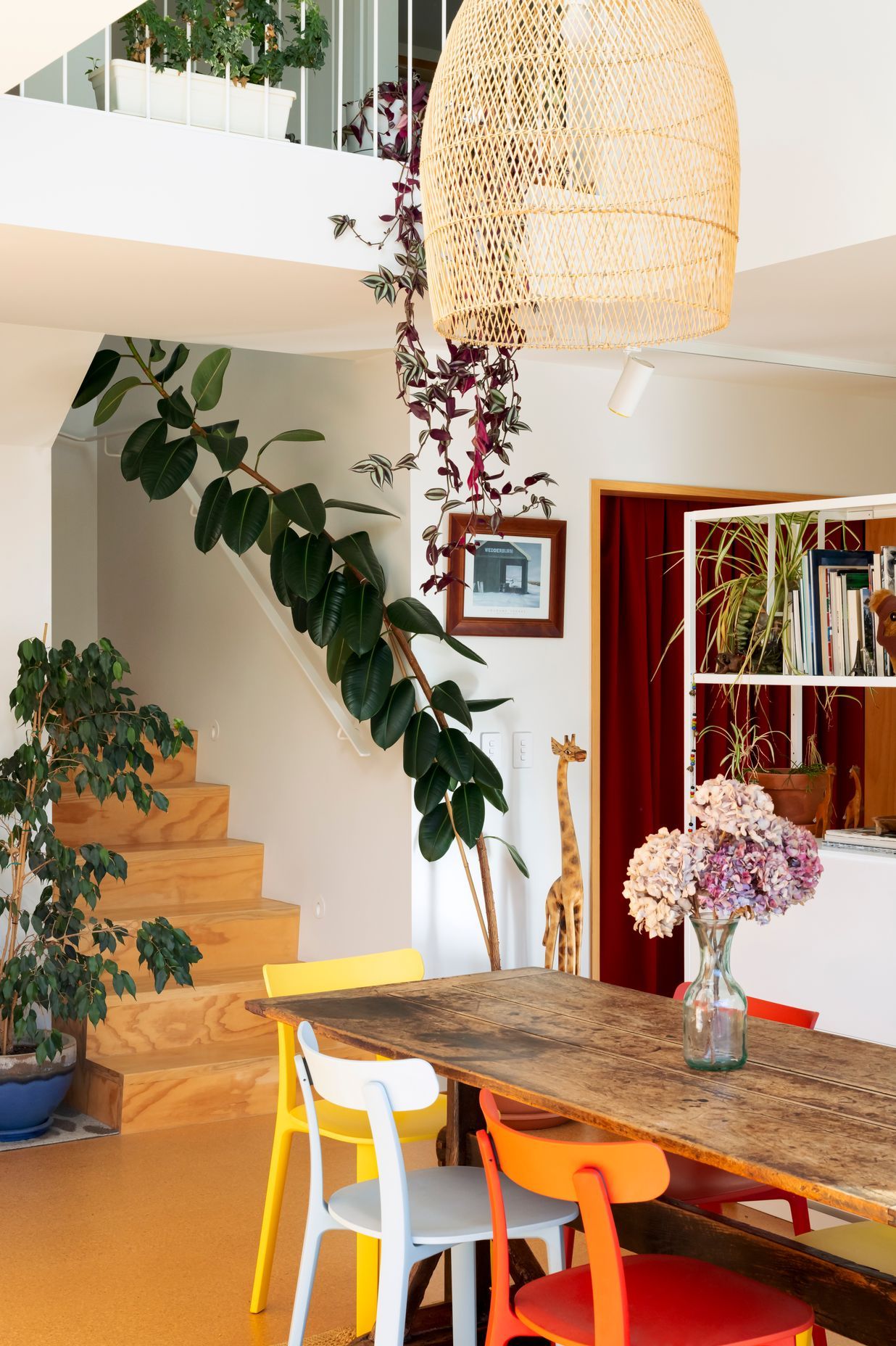 The double height void connects the living and dining area to the building envelope.