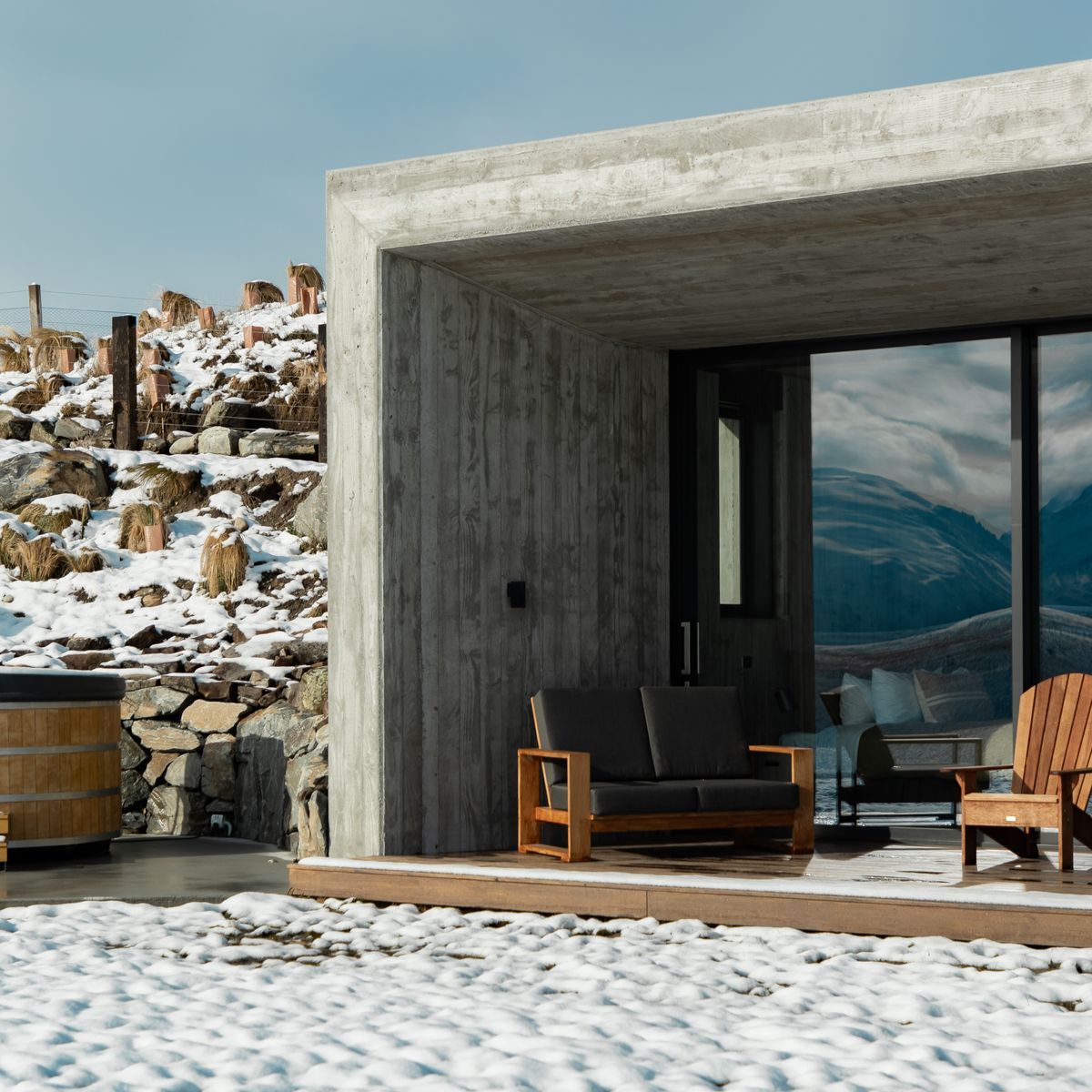 A solid sanctuary, framed by the landscape.